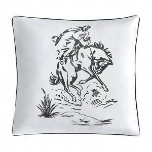 NEW HIEND ACCENTS ranch life bronc rider pillow in black